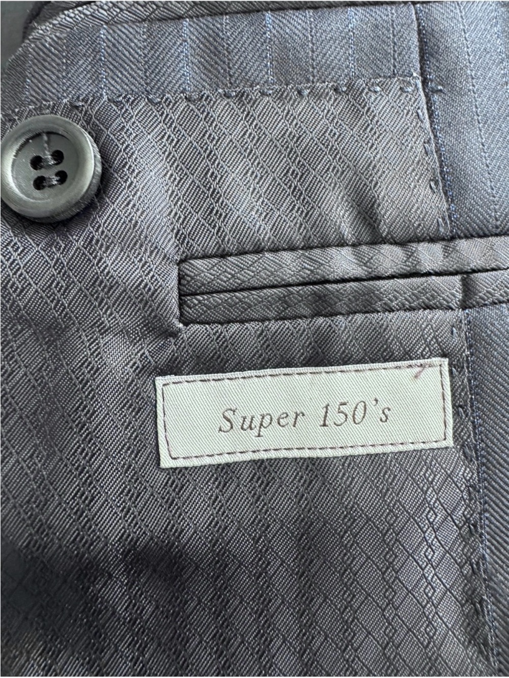 Canali Exclusive Super 150s Wool Blazer 44R Dark Blue Pinstripe Made in Italy - Picture 7 of 8